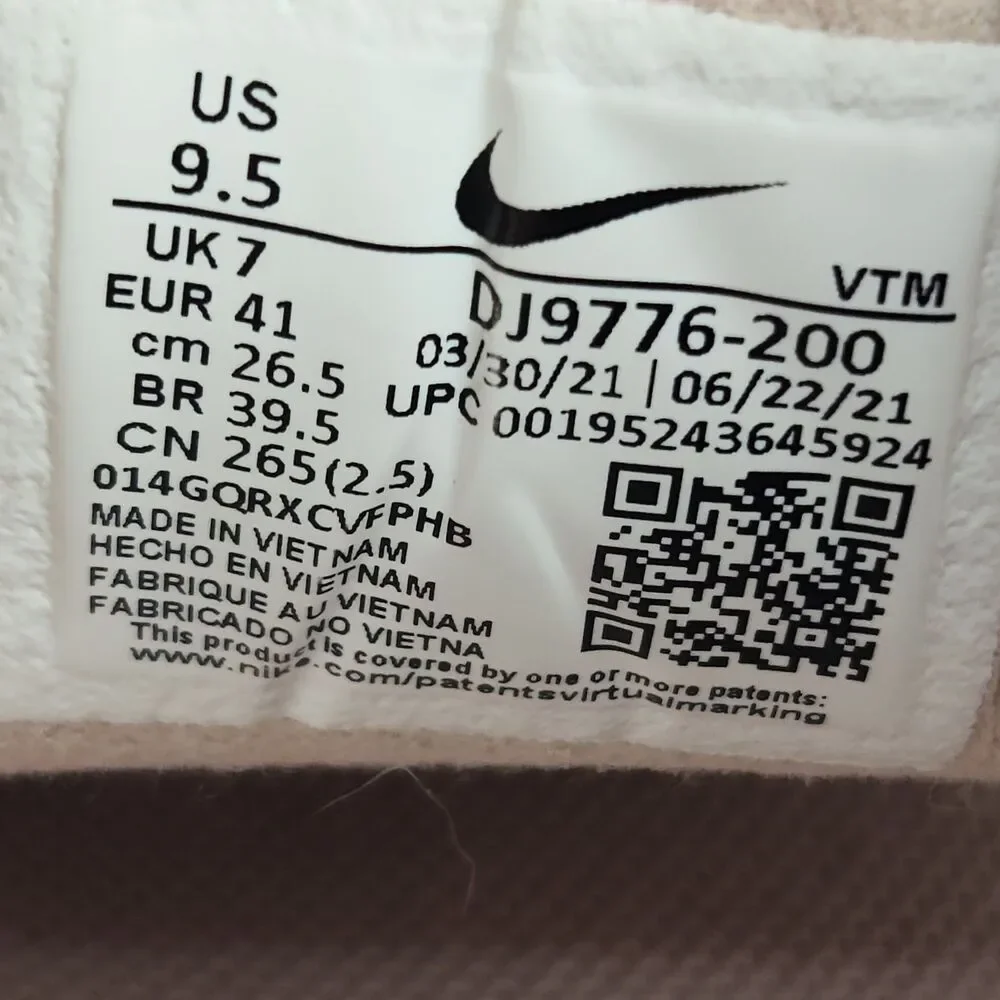 Nike Waffle One Shoes Womens Size 9.5 Pink Running Fossil Stone Leopard